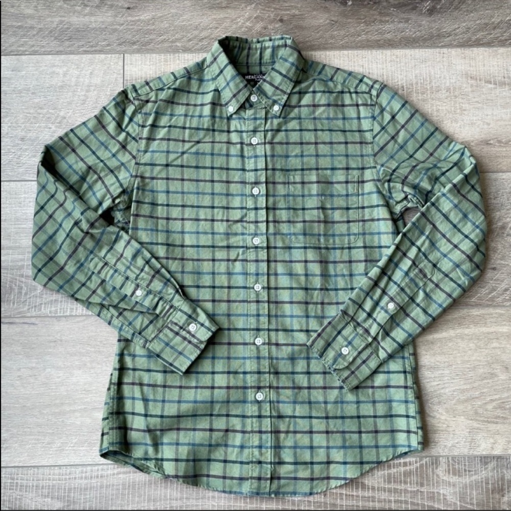 J. Crew Mercantile Slim-Fit Flex Oxford Shirt in Tattersall Size Small